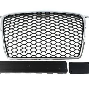 Azonnal elérhető Első hűtőrács Audi A3 2003-2012 8P RS stílus króm-fekete