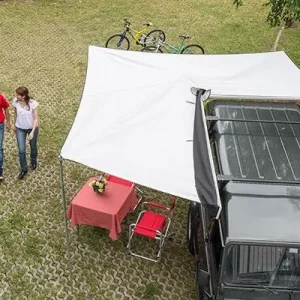Expressz kézbesítés Fiamma Compass 220, szürke vászon, sarok árnyékoló