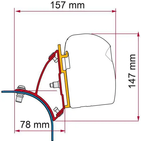 Adapter Fiamma Kit F43van árnyékolóhoz, VW T5/T6-hoz emelhető tetővel Legkelendőbb