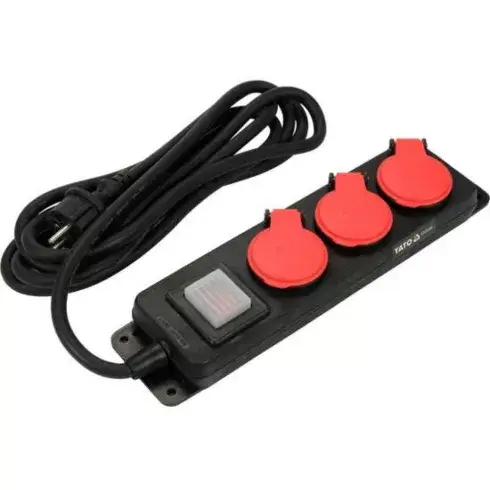 Utolsó esély YATO Elektromos hosszabbító 3m 3 x 1,5 mm 3-as elosztó kapcsolóval YT-81240