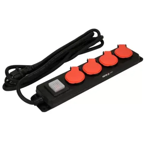Bestseller YATO Elektromos hosszabbító 4-es elosztó 3m, 3x1,5 mm² YT-81241